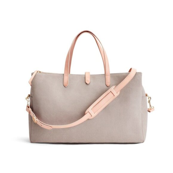 Cuyana Triple Zipper Weekender - Soft Grey/Natural - Picture 1 of 10